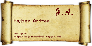 Hajzer Andrea névjegykártya